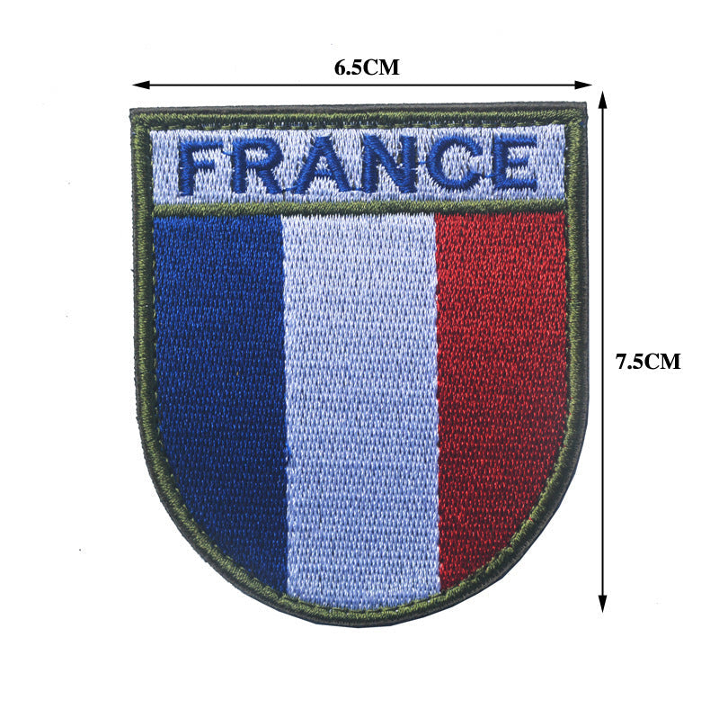 Blue White and Red Striped Velcro Armband Embroidery