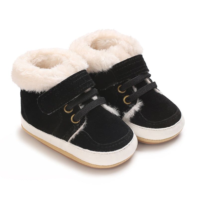 Solid-color Plush Warm Soft And Non-slip Rubber Shoes - Cindi Book