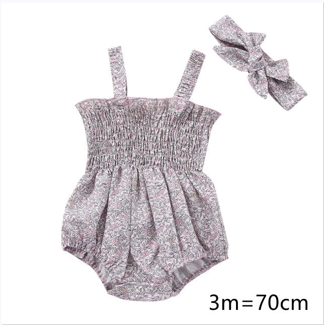 Infant Baby Girls 2Pcs Summer Outfits, Sleeveless Frill Smoc - Cindi Book