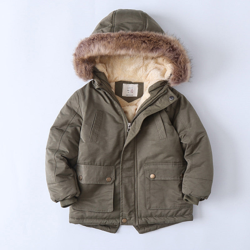 Fleece-lined Thickened Boys Cotton-padded Cotton Wadded Jacket - Cindi Book