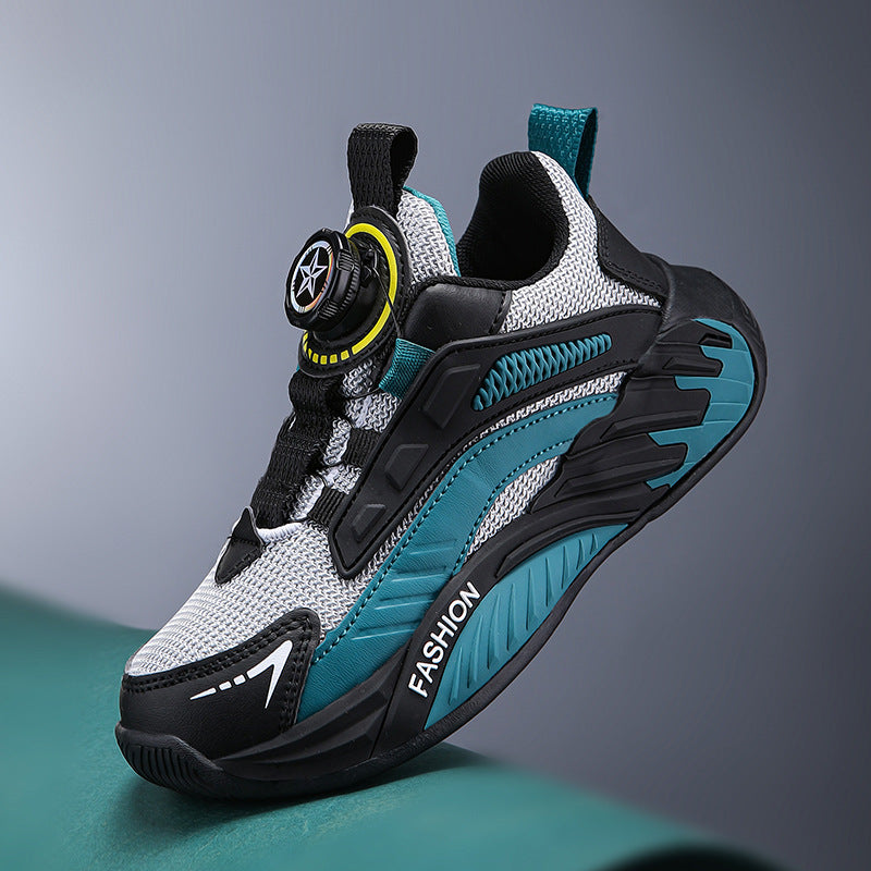 New Autumn Non-Slip Soft-Soled Running Sneakers With Rotating Buckles For Older And Teenage Kids - Cindi Book