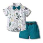 Bowknot Short-sleeved Cardigan Boys' Shorts Two-piece Set - Cindi Book