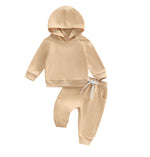 Boys' Solid Color Hooded Long Sleeve Sweater Trousers Suit - Cindi Book