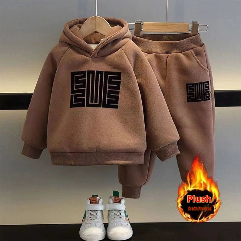 Winter Clothes Fleece Sweater Sportswear Thickening Two-piece Set - Cindi Book