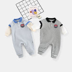 Baby Onesies Striped Male Baby Newborn Clothes Baby Autumn Clothes - Cindi Book