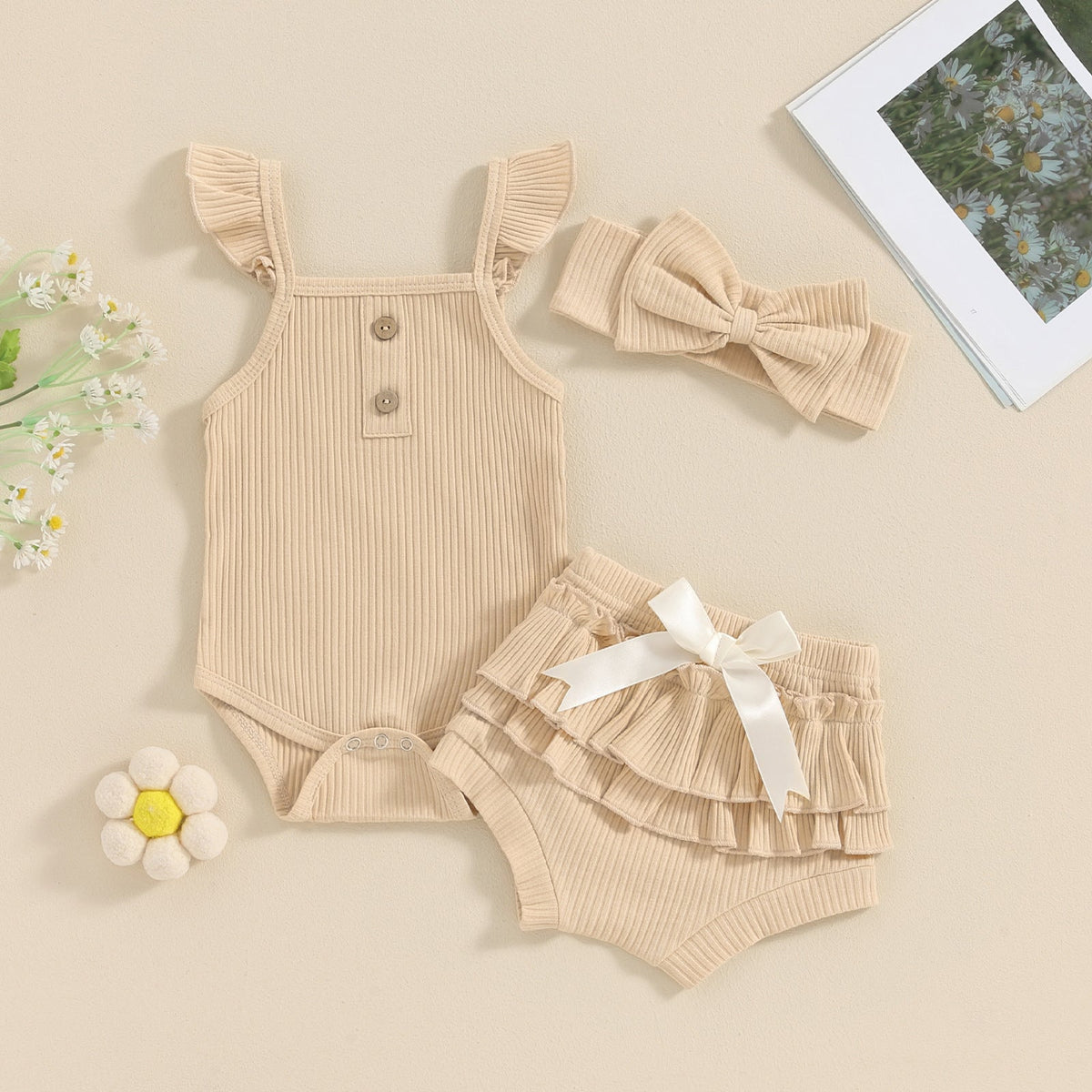 Girls' Sleeveless Jumpsuit Three-piece Suit - Cindi Book