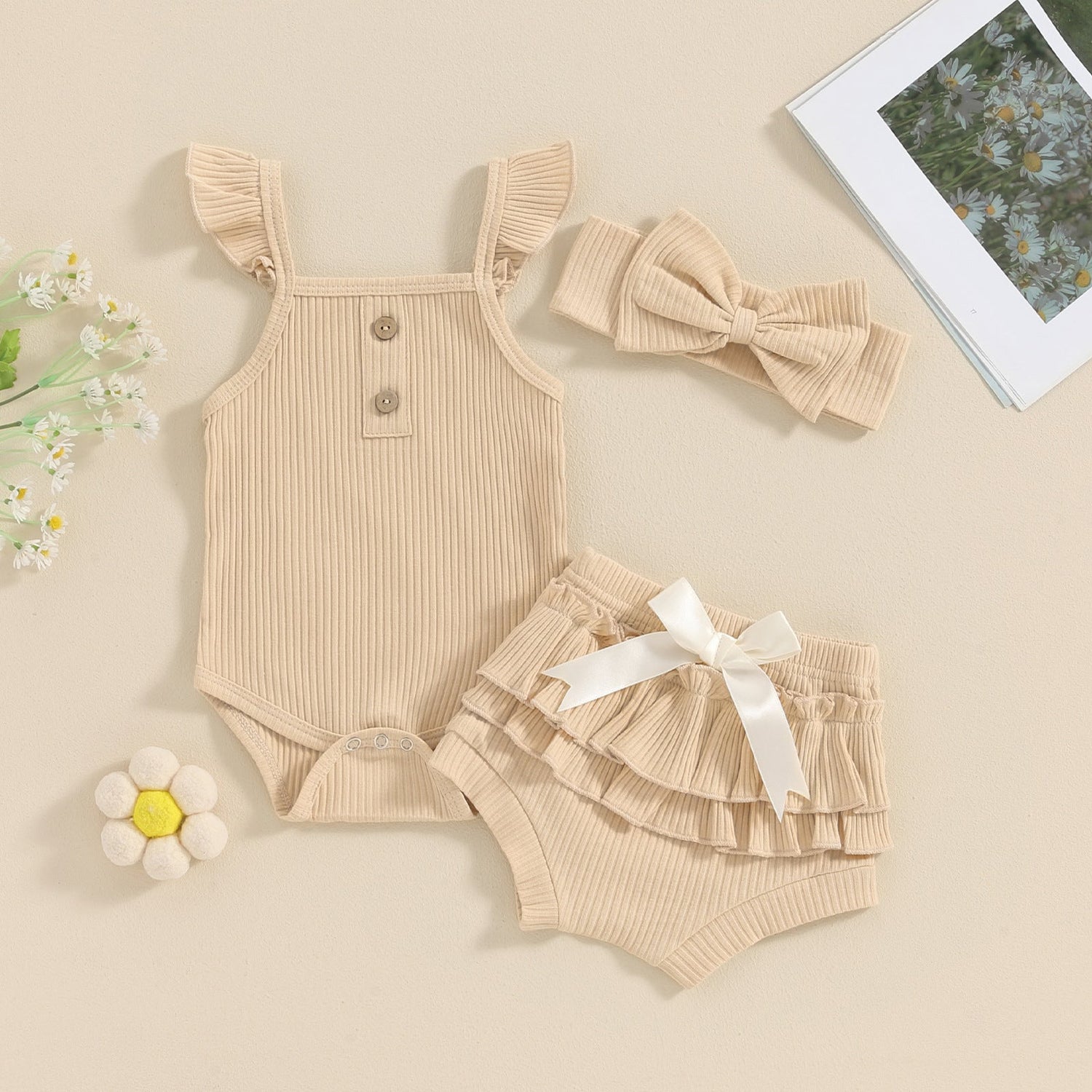 Girls' Sleeveless Jumpsuit Three-piece Suit - Cindi Book
