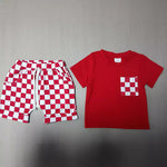 Baby's Casual Short-sleeved Plaid Shorts Suit - Cindi Book