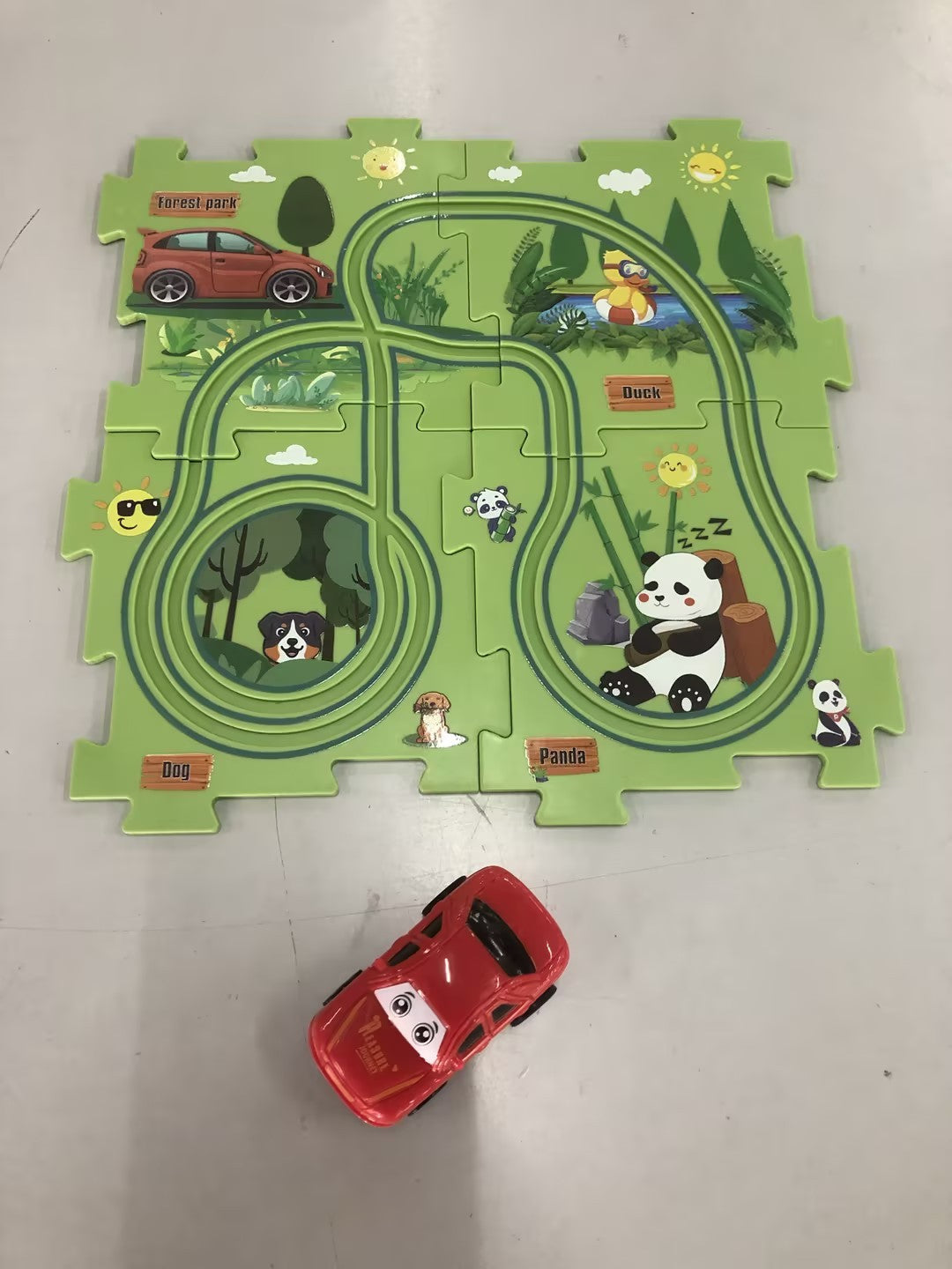 Children Puzzle Electric Railroad Speeder DIY Assembly Electric Car Automatic Rail City Scene Construction Education Toy Gift - Cindi Book