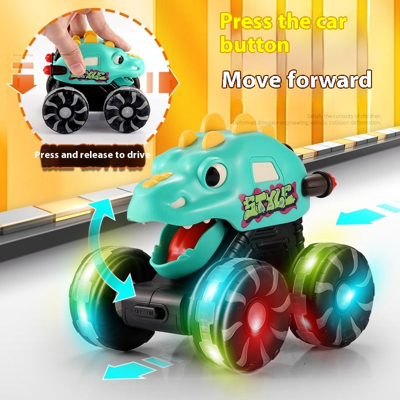 Inertial Sliding Model Light Pressing Dinosaur Toy Car - Cindi Book