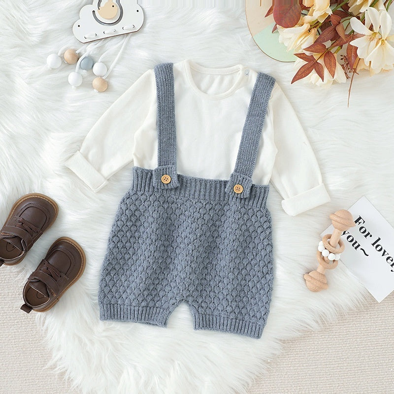 New Integrated Infant Solid Color Suspenders - Cindi Book