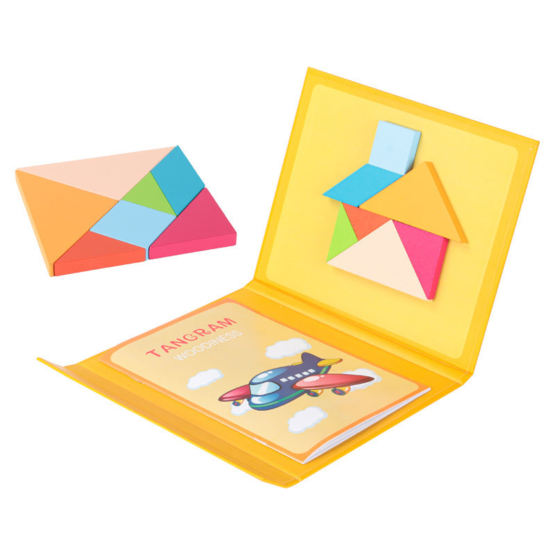 Children's Wooden Magnetic Tangram Educational Toy - Cindi Book