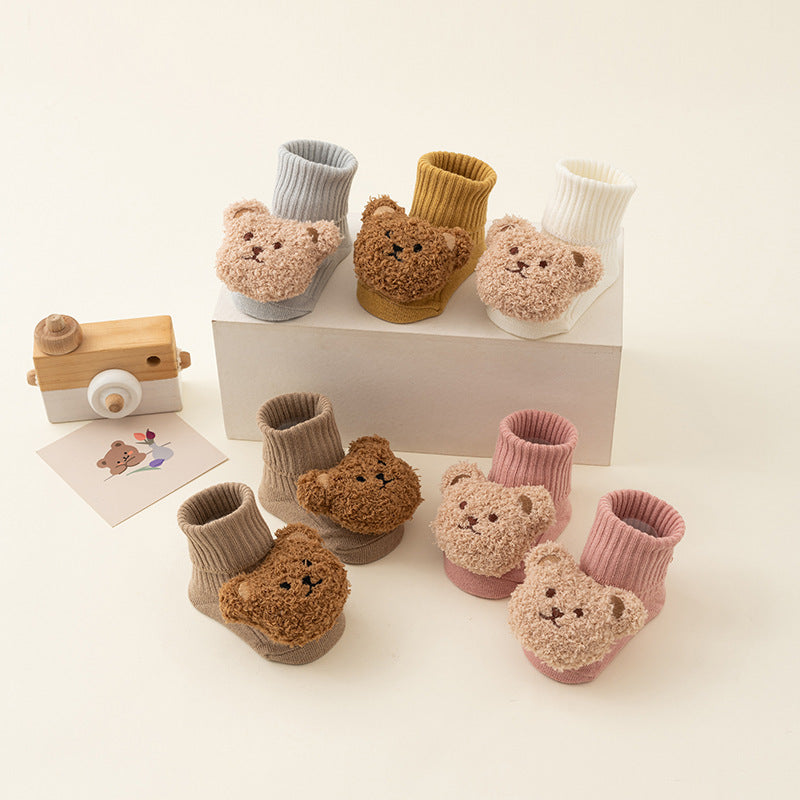 Newborn Baby Spring And Autumn Mid-calf Glue Dispensing Non-slip Room Socks Baby Socks - Cindi Book