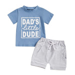Summer Father's Day Boys' Letter Print Short-sleeve Tops And Shorts Two-piece Set - Cindi Book