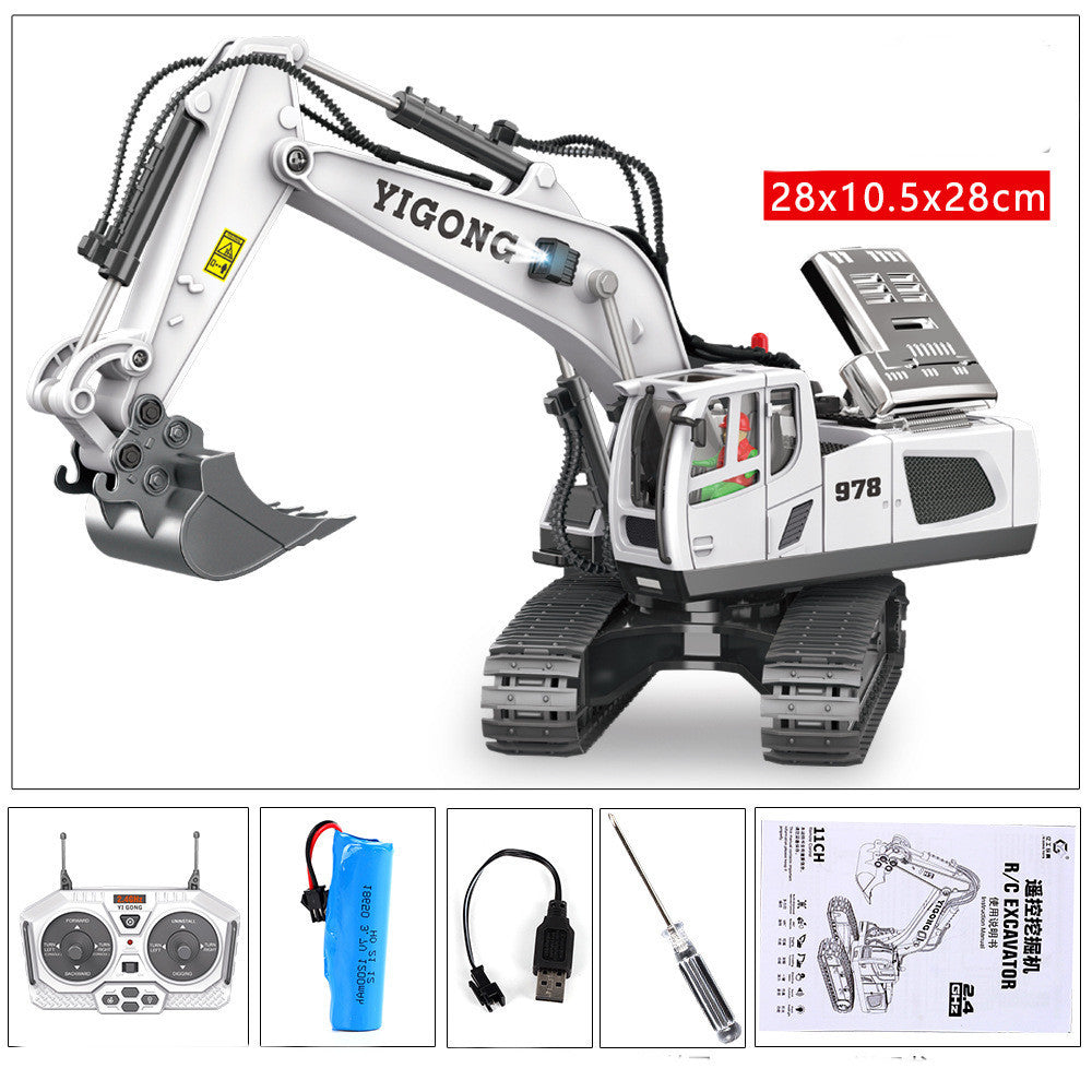 Children's Simple Alloy Charging Excavator Toy Car - Cindi Book