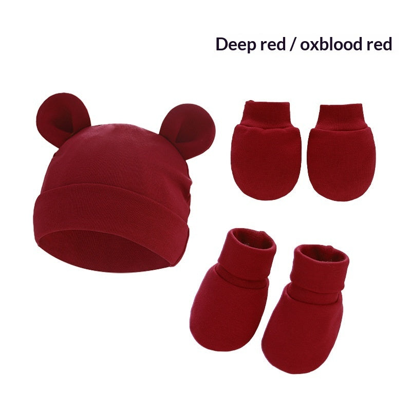 Newborn Hat Mittens And Socks Set With Rubber-soled Shoes - Cindi Book