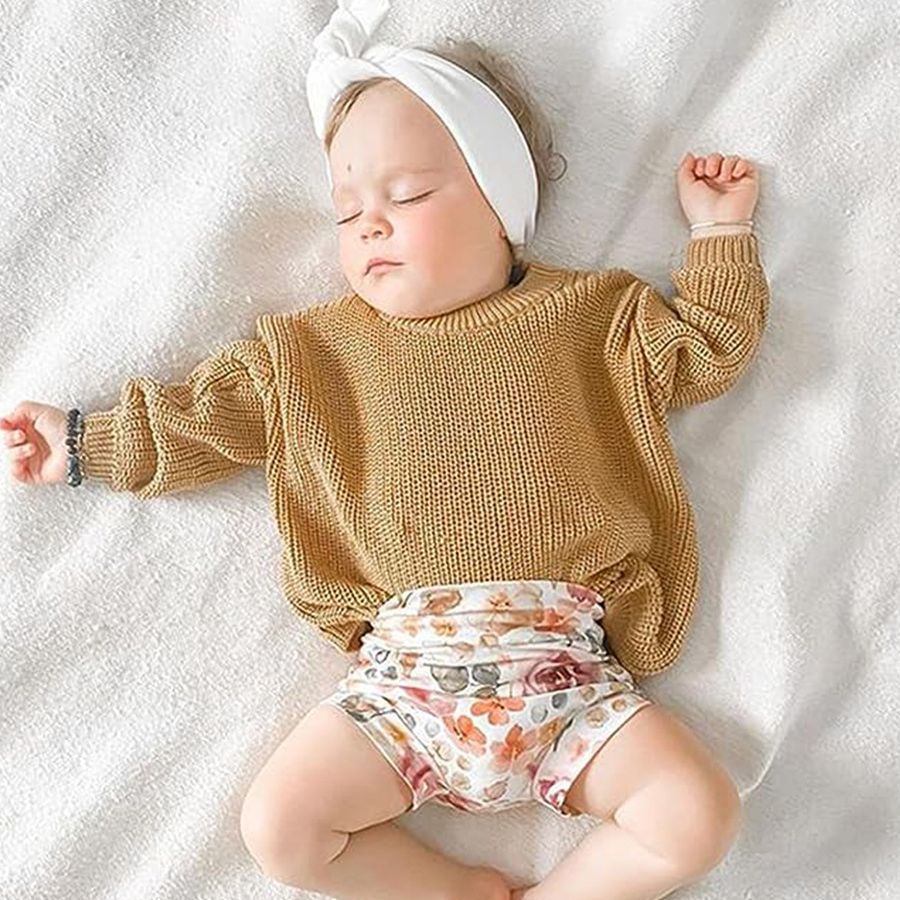 Infant Toddler Cotton Knitted Round Neck Base Sweater - Cindi Book