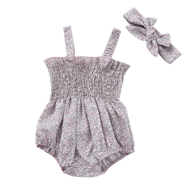 Infant Baby Girls 2Pcs Summer Outfits, Sleeveless Frill Smoc - Cindi Book