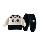 New Long Sleeve Round Neck Western Style Panda Sweater Pants Suit - Cindi Book