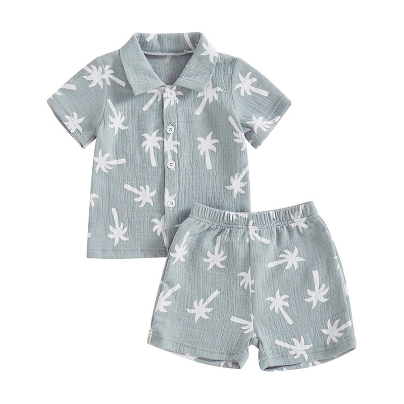 Baby Boy Beach Series Short Sleeve Blouse And Pants - Cindi Book