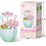 Building Block Puzzle Toy Eternal Flower Potted Mini Succulent Potted Plant - Cindi Book