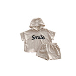 Letter Print Short-sleeve Shorts Suit - Cindi Book