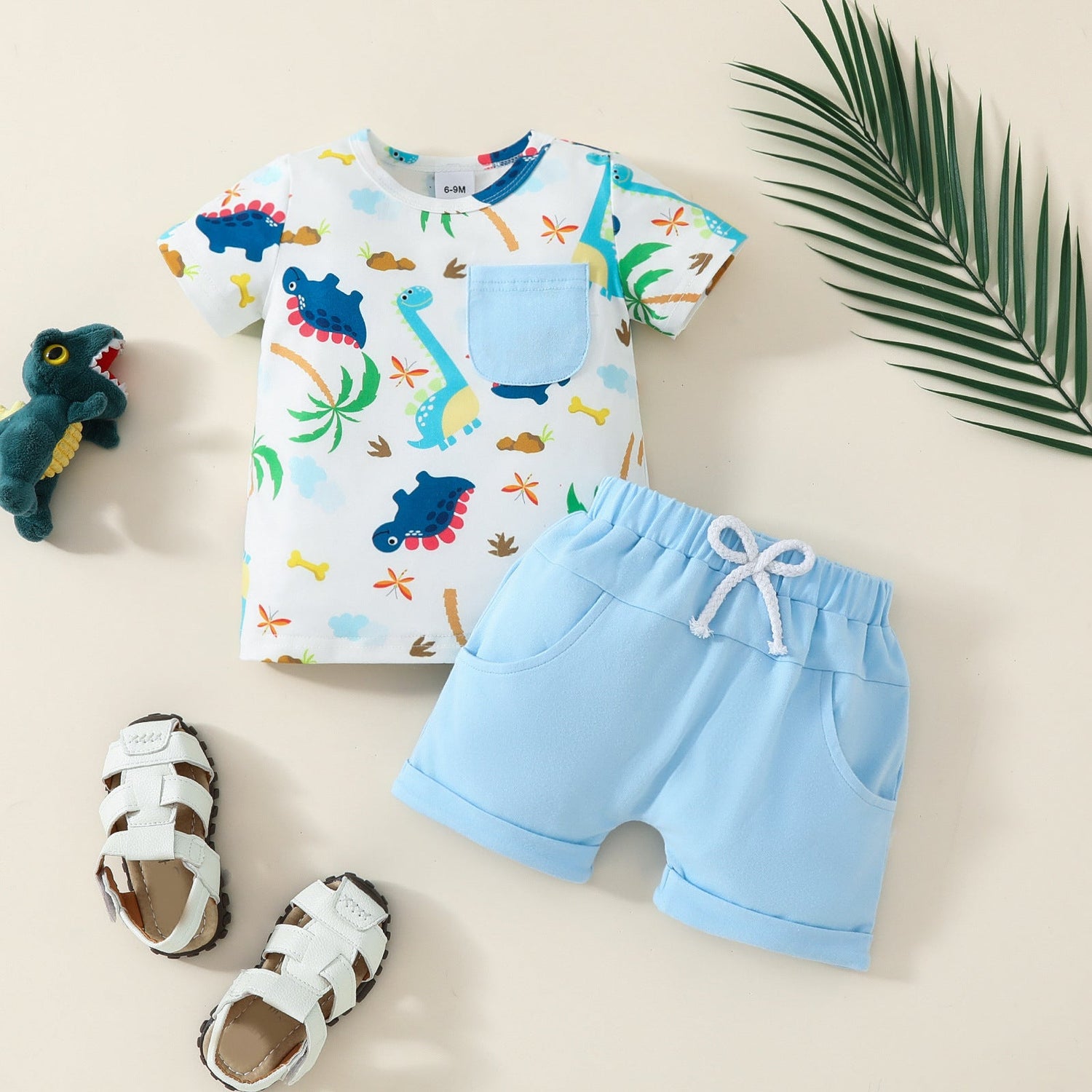 Fashion New Boy Cartoon Dinosaur Printing Set