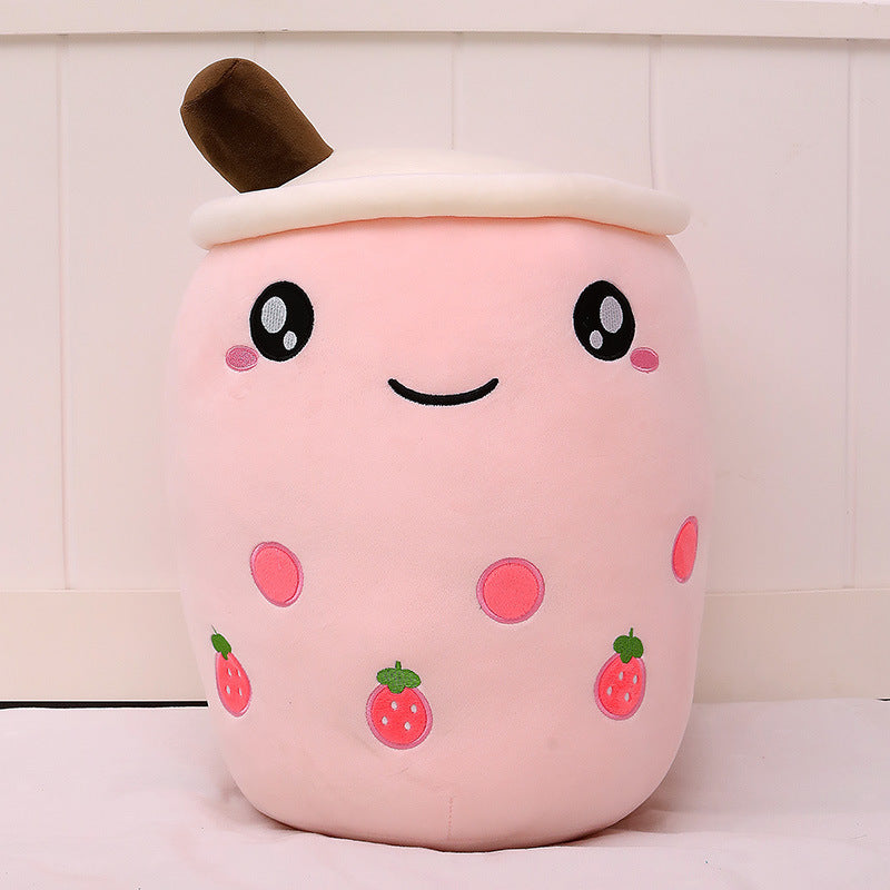 Fruit Milky Tea Cup Pillow Plush Toy Leather Phone Case - Cindi Book