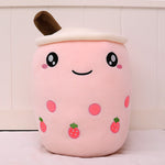 Fruit Milky Tea Cup Pillow Plush Toy Leather Phone Case - Cindi Book