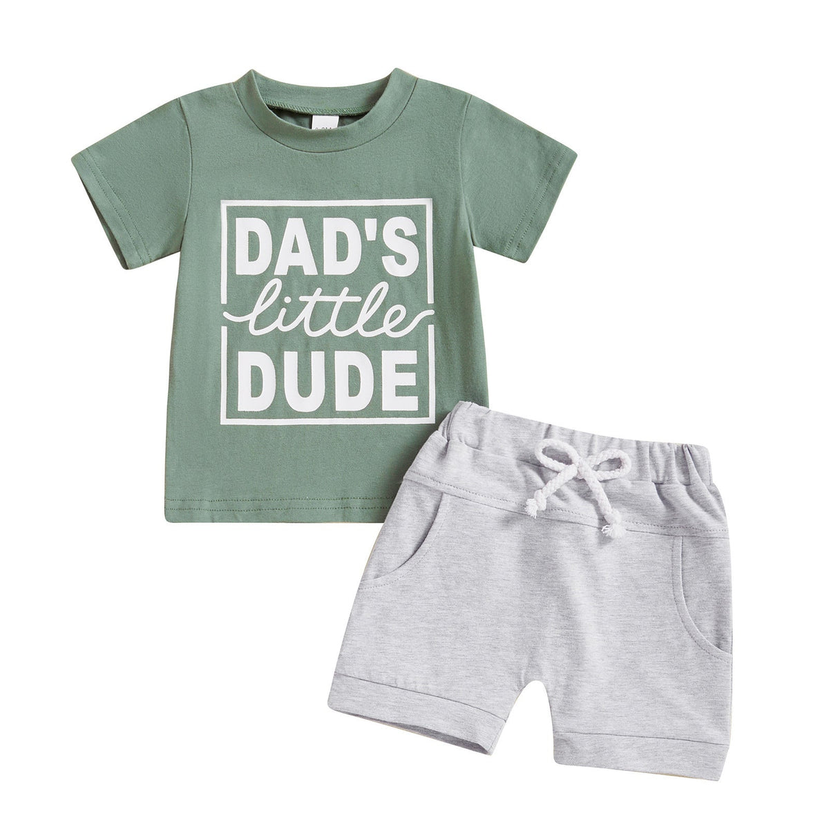 Summer Father's Day Boys' Letter Print Short-sleeve Tops And Shorts Two-piece Set - Cindi Book