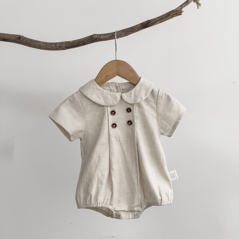 Girls' Short Sleeved Blouse Collar Jumpsuit - Cindi Book
