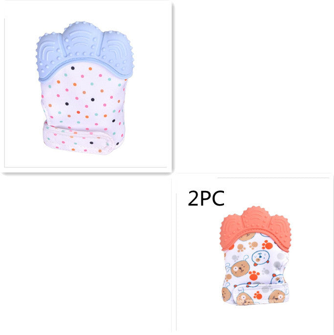 Baby teether baby anti-bite silicone molar gloves children's sound toys - Cindi Book