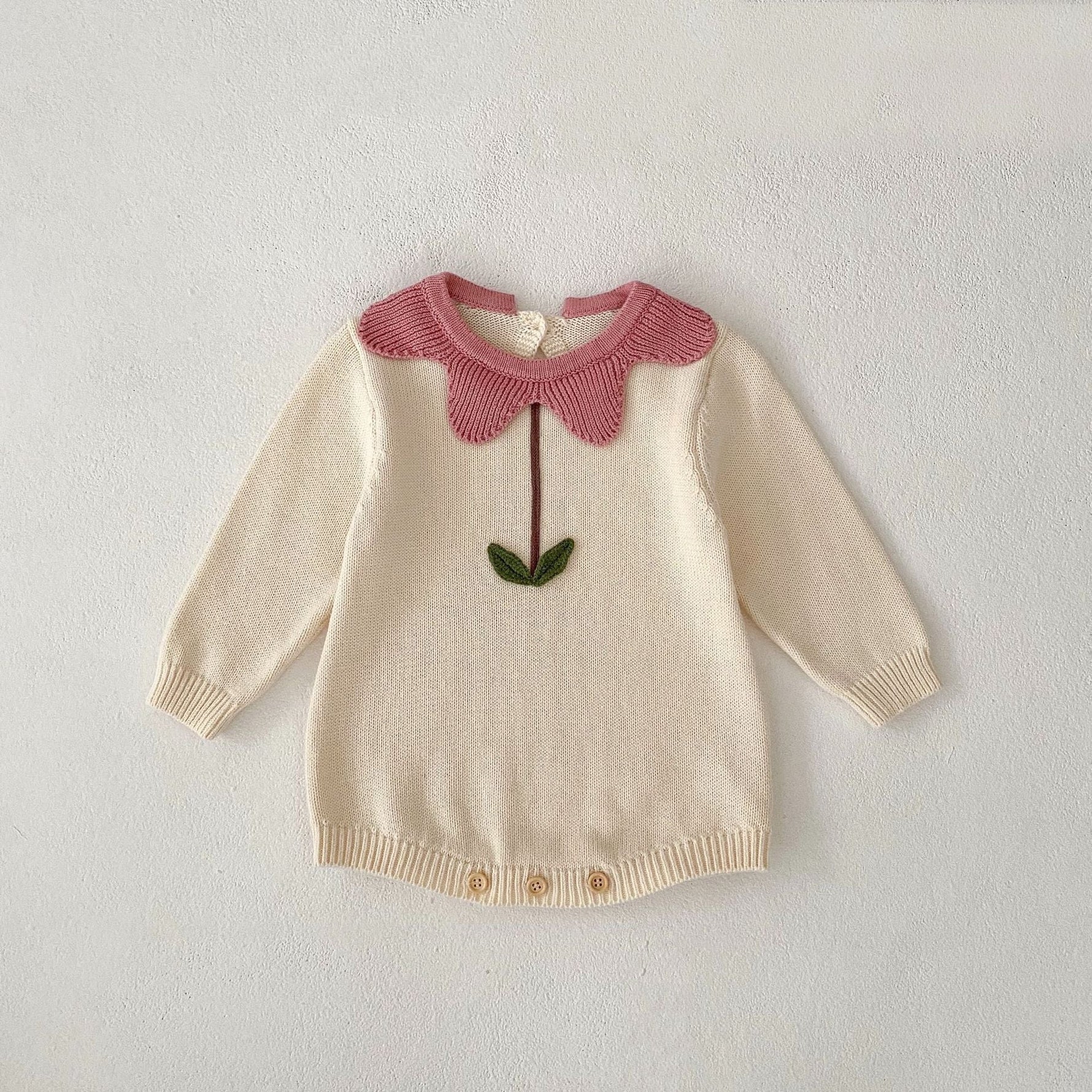 Cute Flowers Cotton Knitted Baby Sweater - Cindi Book