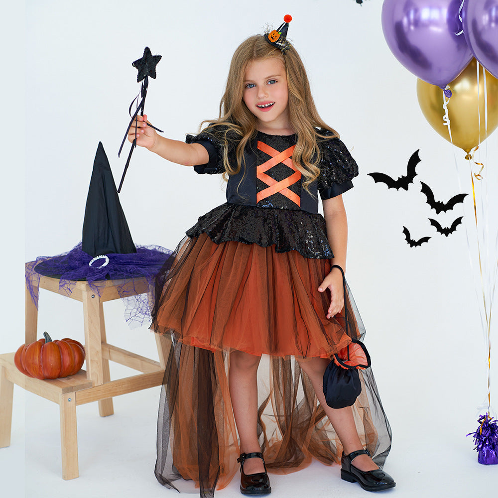 Halloween Girls Witch Performance Costume Party Dress