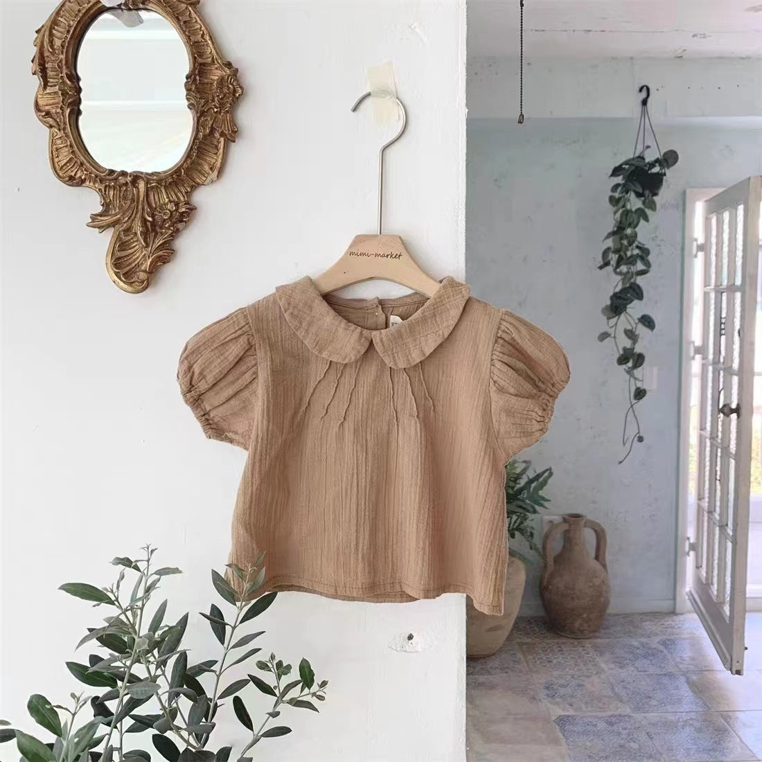 Baby Girl Cute Lapel Short-sleeved Blouse T-shirt - Cindi Book