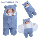 Winter Baby Sleeping Bag Bear Nap Printed Sleeping Bag, Suitable For Babies Aged 0-10 Months, Soft Nap Mat With Removable Pillow - Cindi Book