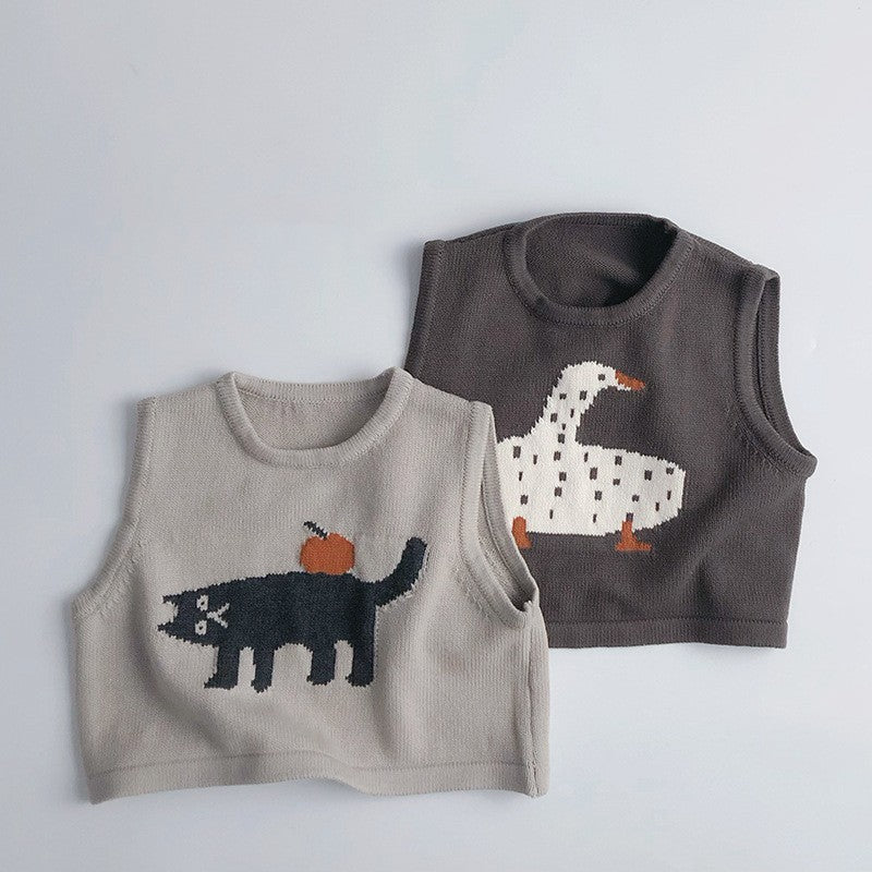 Spring And Autumn Vest Sleeveless Jacquard Knitted Cotton - Cindi Book