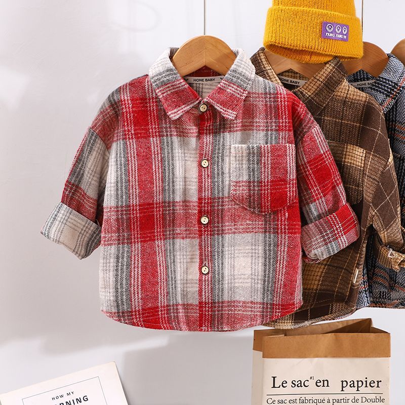 Spring And Autumn Children's Clothing Children's Casual Plaid Shirt - Cindi Book