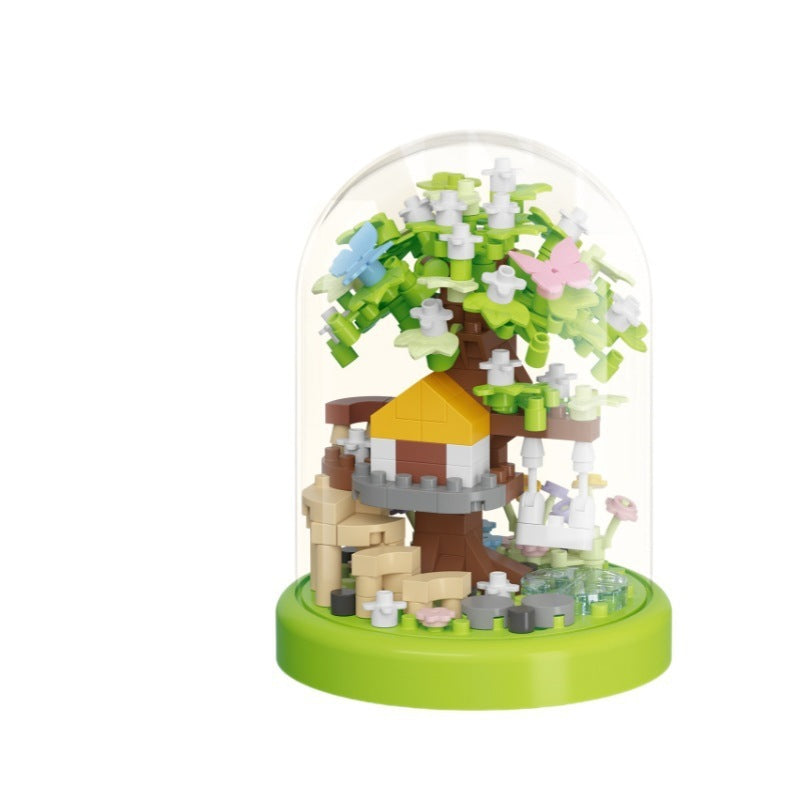 Building Block Bouquet Cherry Blossom Tree House Arbor Day Micro Particles - Cindi Book