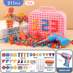 Electric Screw Screwdriver Toolbox Children's Toy Educational Detachable Assembly Screwdriver Electric Drill Set - Cindi Book