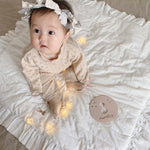 Knitted Hollow Jumpsuit Baby Girl Lace Long-sleeved Romper With Hat - Cindi Book