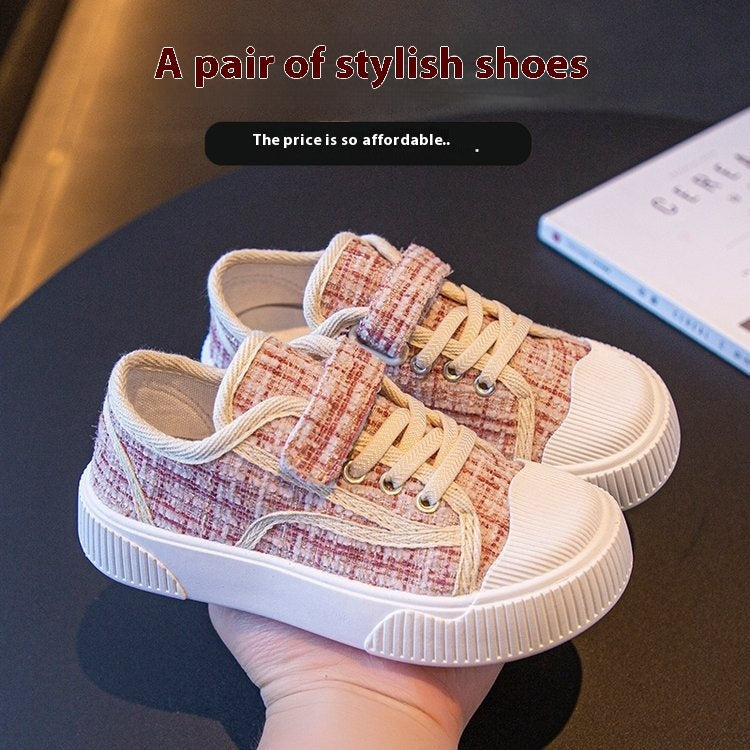 Children's Canvas Soft Bottom Casual Sports Skate Shoes - Cindi Book