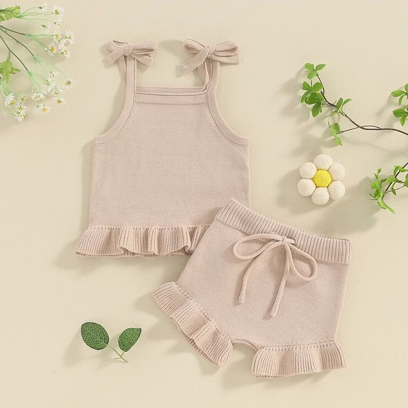 Baby Girl Knitted Shorts Clothing Set