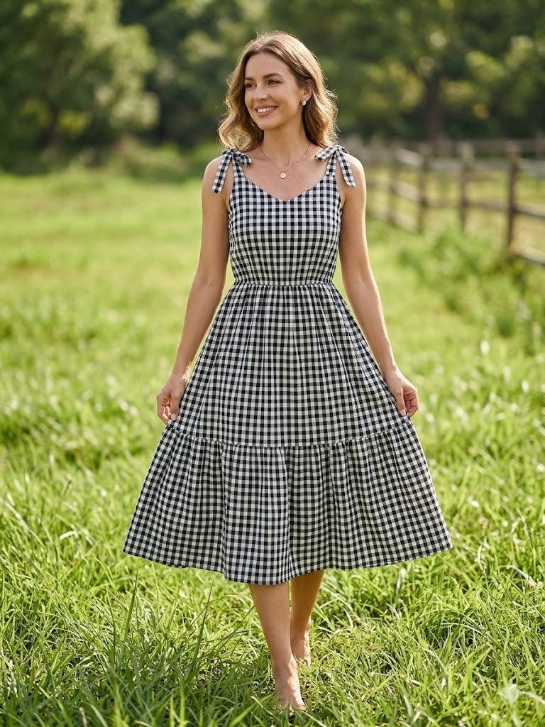 Rylee Faith Designs - Mommy & Me Adult Plaid Smocked Dress - alternate view 3