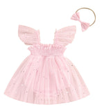 Girls' Mesh Flounced Sleeve Shoulder Princess Onesie - Cindi Book