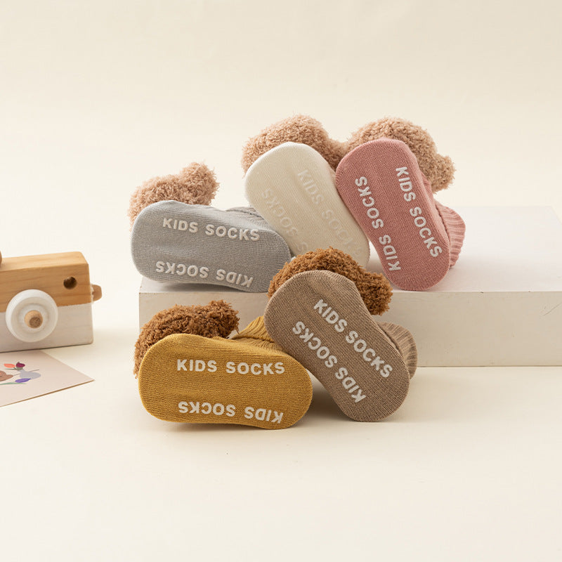 Newborn Baby Spring And Autumn Mid-calf Glue Dispensing Non-slip Room Socks Baby Socks - Cindi Book