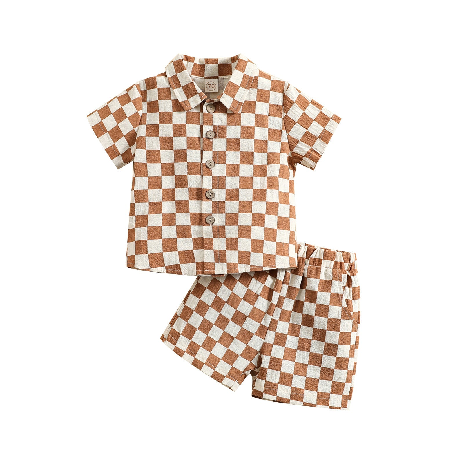 Cotton And Linen Short Sleeve Lapel Polo Shirt Two-piece Set - Cindi Book