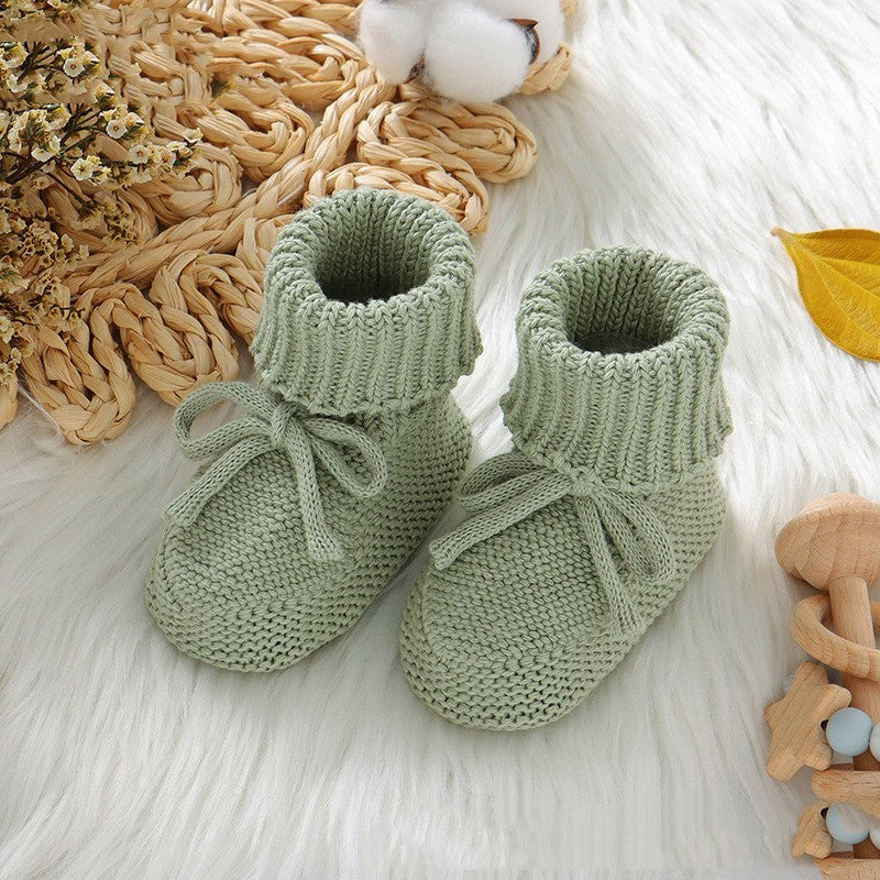 Infant Solid Color Cute Bowknot Knitted Toddler Shoes - Cindi Book