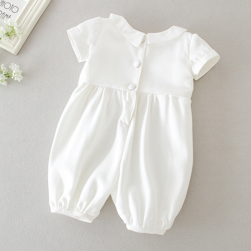 Boy's White Full Moon Full Year Wine Suit With Hat Dress Two-piece Set - Cindi Book