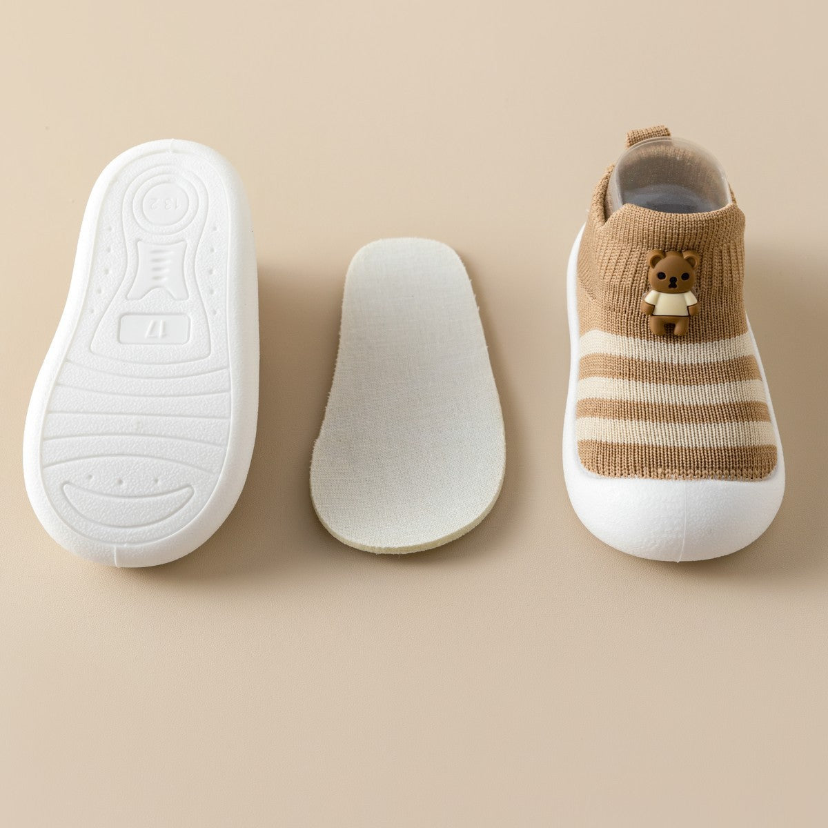 Casual Simple Soft Bottom Non-slip Cartoon Striped Toddler Shoes - Cindi Book